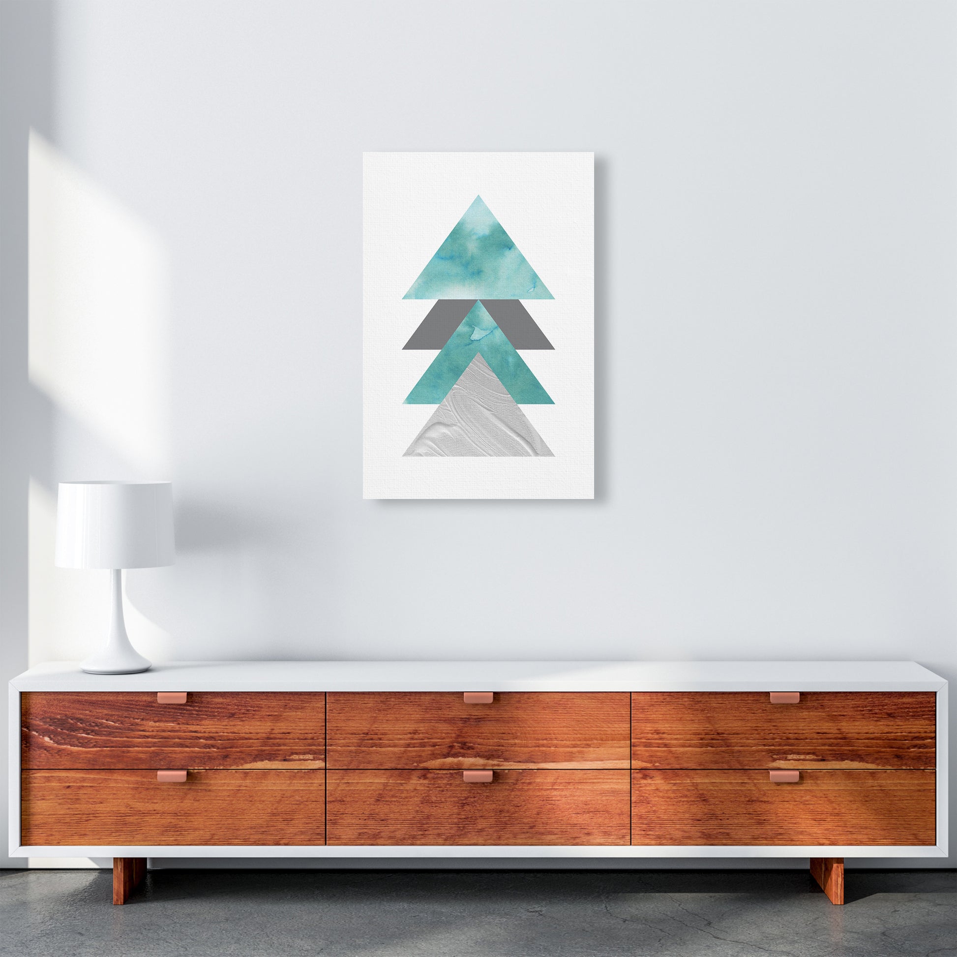 Marble Teal And Silver 2 Art Print by Pixy Paper A2 Canvas