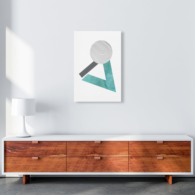 Marble Teal And Silver 3 Art Print by Pixy Paper A2 Canvas