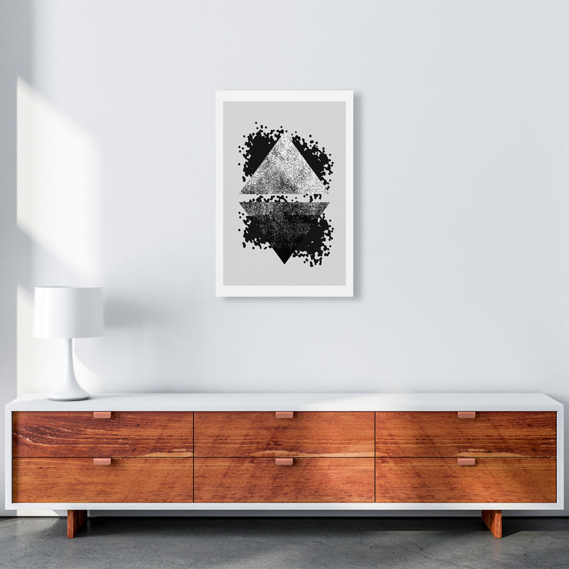 Graffiti Black And Grey Reflective Triangles  Art Print by Pixy Paper A2 Canvas
