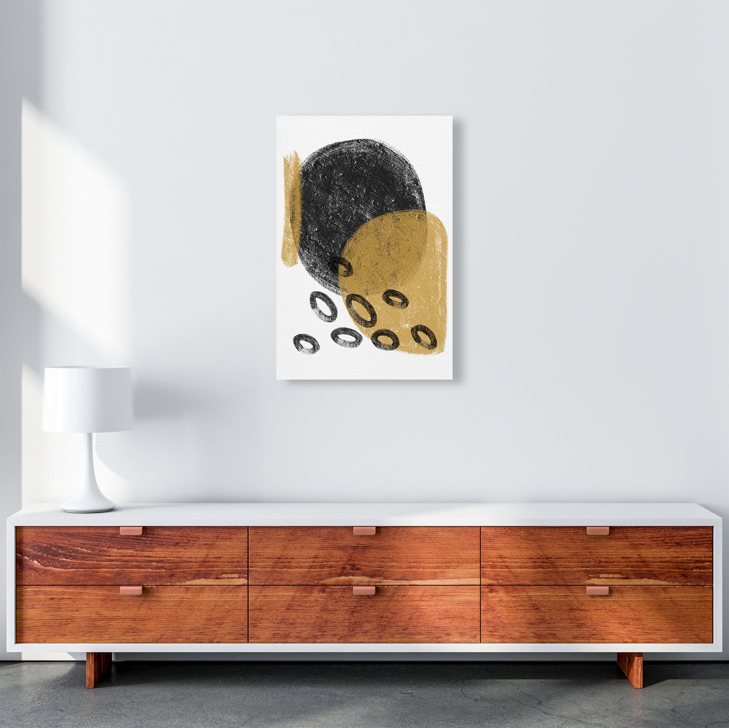 Dalia Chalk Black And Gold Bubbles  Art Print by Pixy Paper A2 Canvas