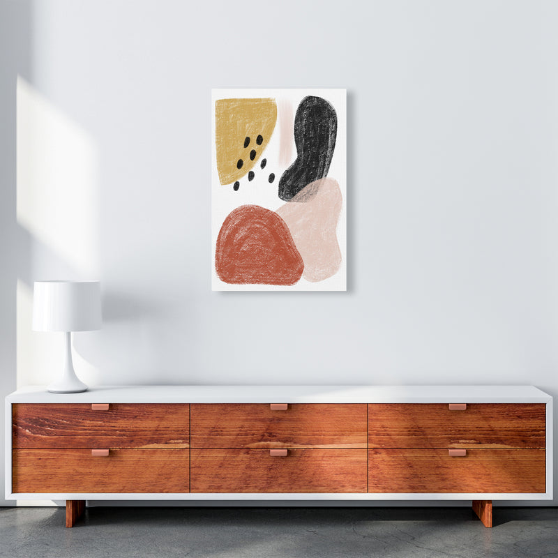 Dalia Chalk Black Polka Shapes  Art Print by Pixy Paper A2 Canvas