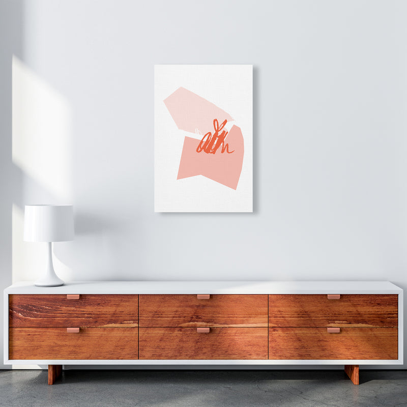 Pink And Coral Palette Shapes  Art Print by Pixy Paper A2 Canvas