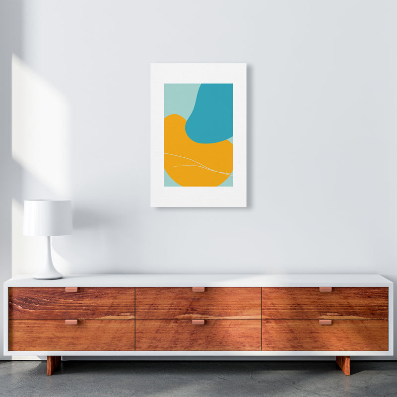 Mita Teal Bold Abstract N20  Art Print by Pixy Paper A2 Canvas