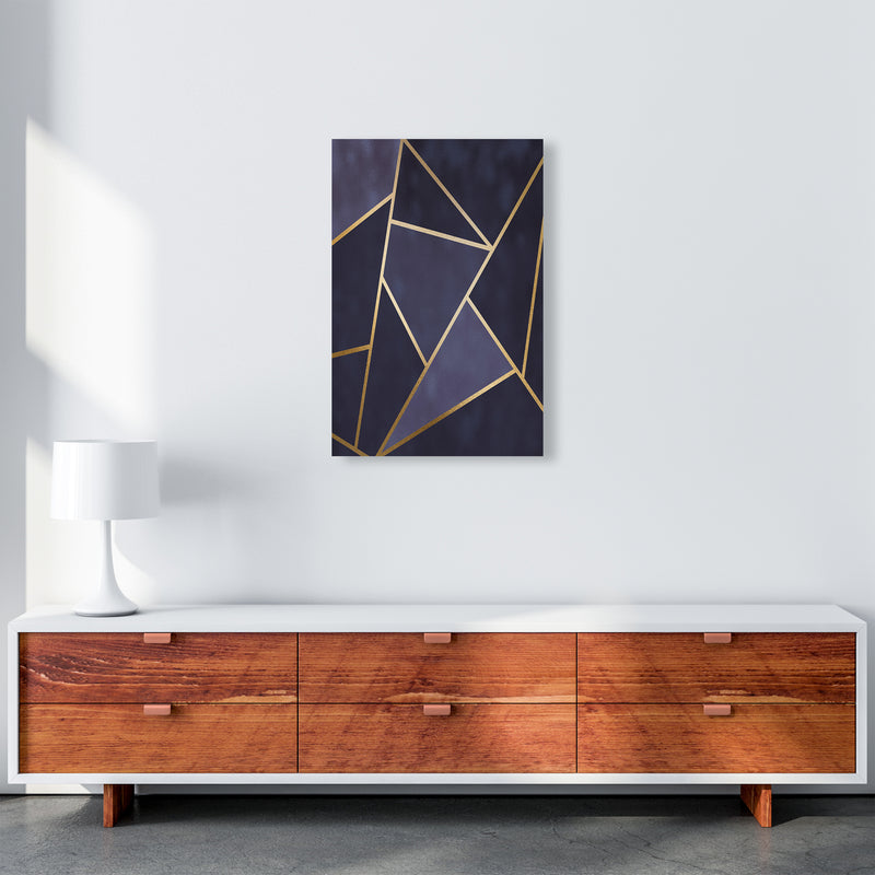 Lux Navy And Gold Geo Print  Art Print by Pixy Paper A2 Canvas