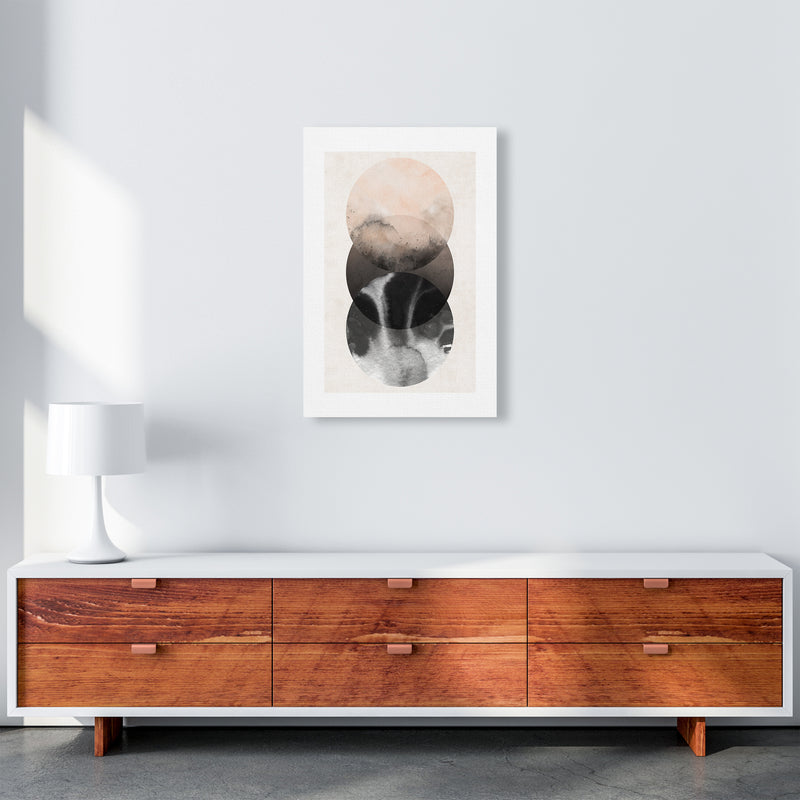 Nude And Pearl Three Circles  Art Print by Pixy Paper A2 Canvas