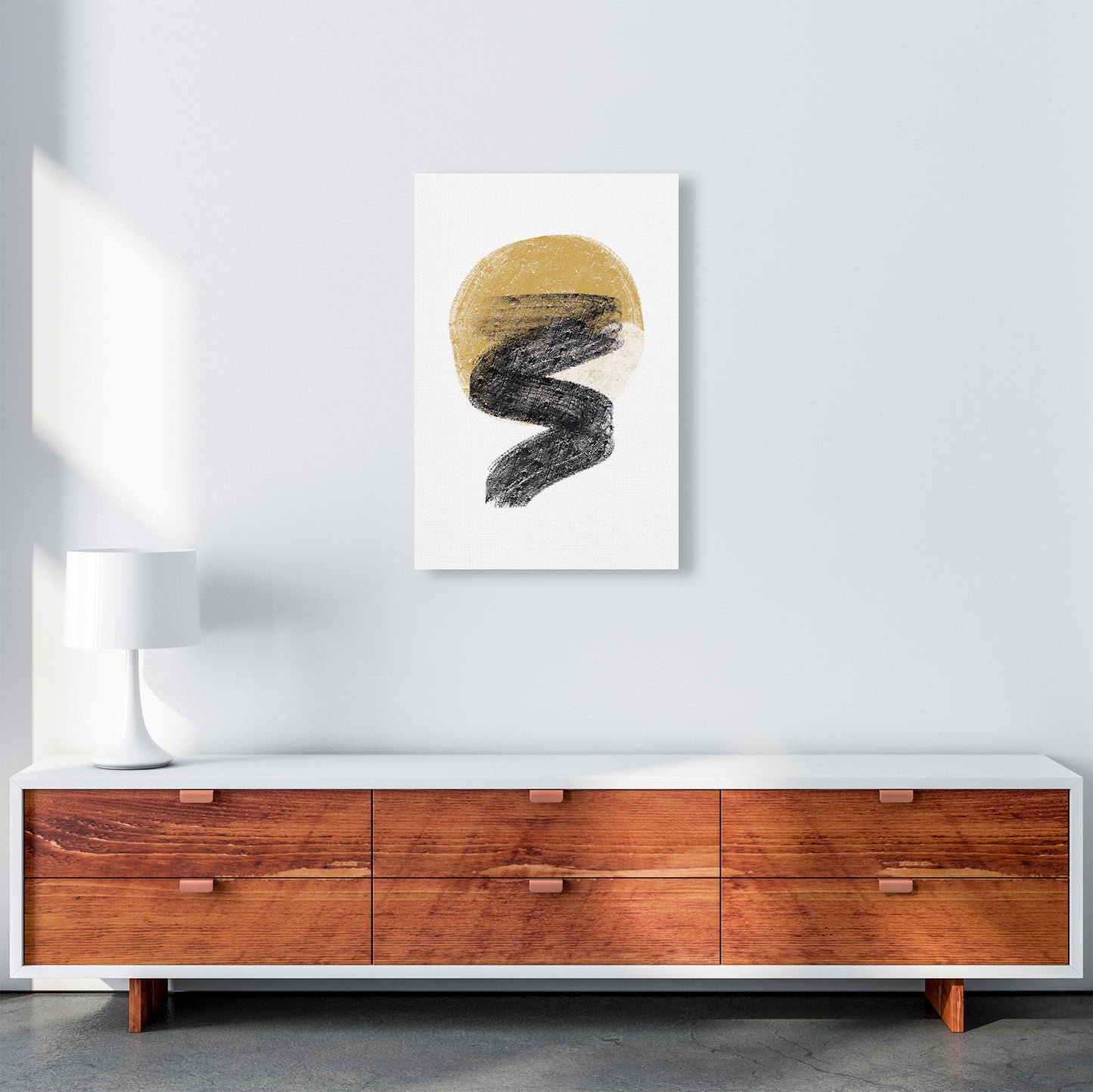 Dalia Chalk Gold Moon Zig  Art Print by Pixy Paper A2 Canvas