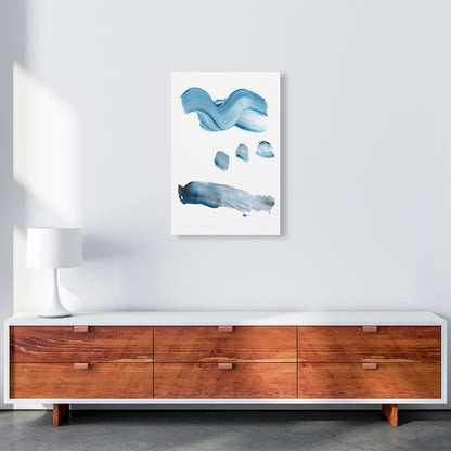 Light Blue Paint Strokes  Art Print by Pixy Paper A2 Canvas