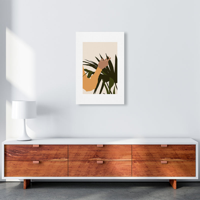 Mica Hand On Plant - N5  Art Print by Pixy Paper A2 Canvas