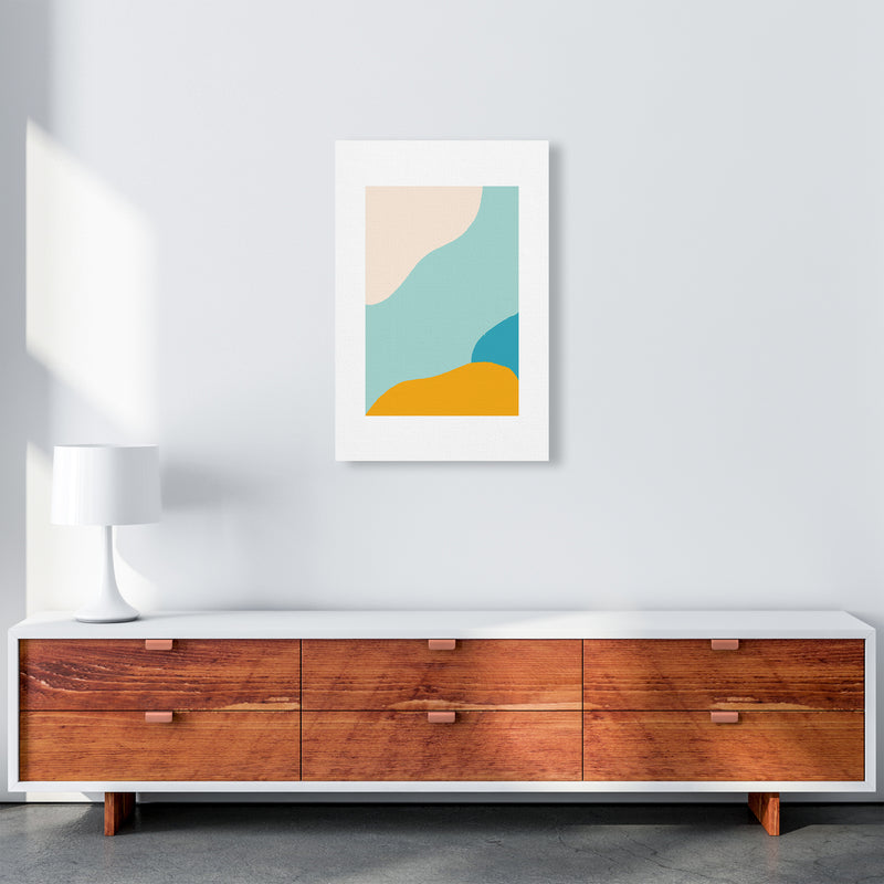 Mita Teal Abstract N18  Art Print by Pixy Paper A2 Canvas