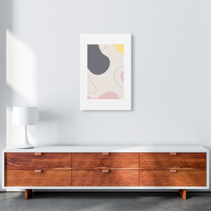 Mila Pink Abstract N17  Art Print by Pixy Paper A2 Canvas