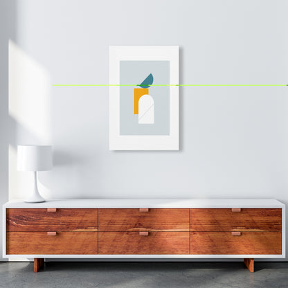 Mita Teal Abstract N10  Art Print by Pixy Paper A2 Canvas