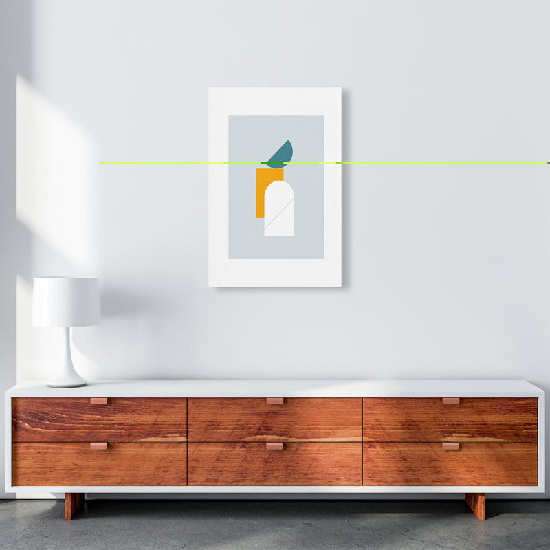 Mita Teal Abstract N10  Art Print by Pixy Paper A2 Canvas