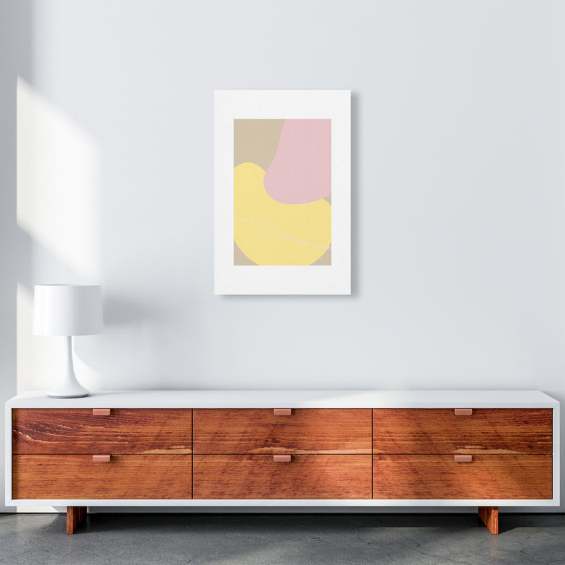 Mila Pink Abstract N20  Art Print by Pixy Paper A2 Canvas