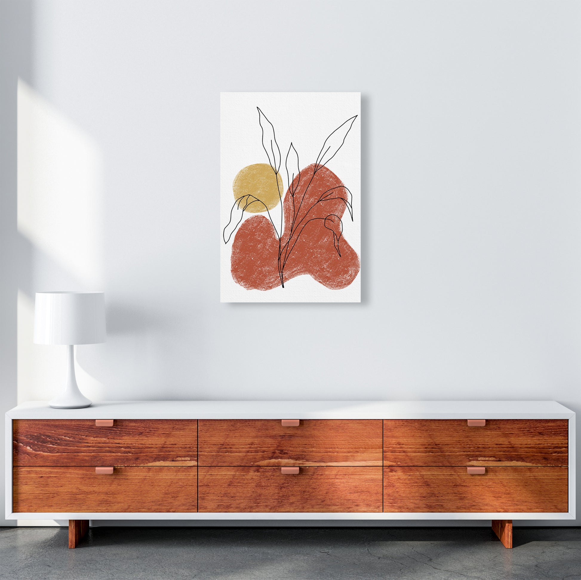 Dalia Chalk Red Floral  Art Print by Pixy Paper A2 Canvas