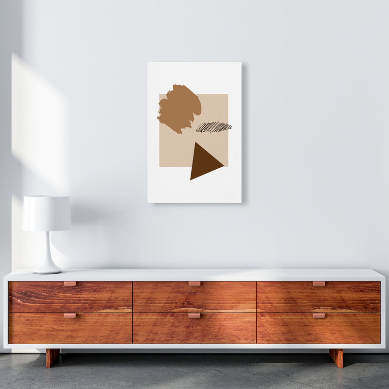 Square Mismatch Taupe  Art Print by Pixy Paper A2 Canvas