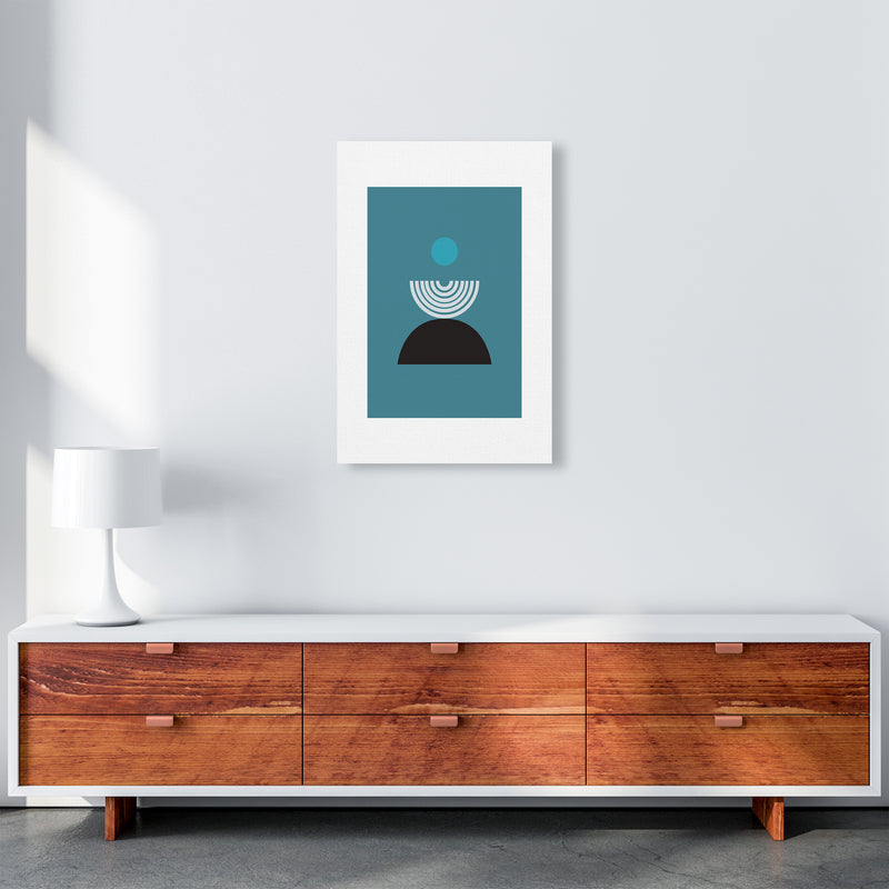 Mita Teal Fountain N8  Art Print by Pixy Paper A2 Canvas