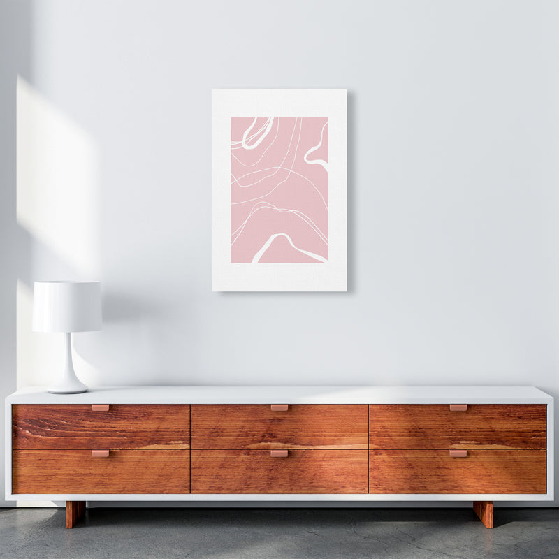 Mila Pink Swirls N14  Art Print by Pixy Paper A2 Canvas