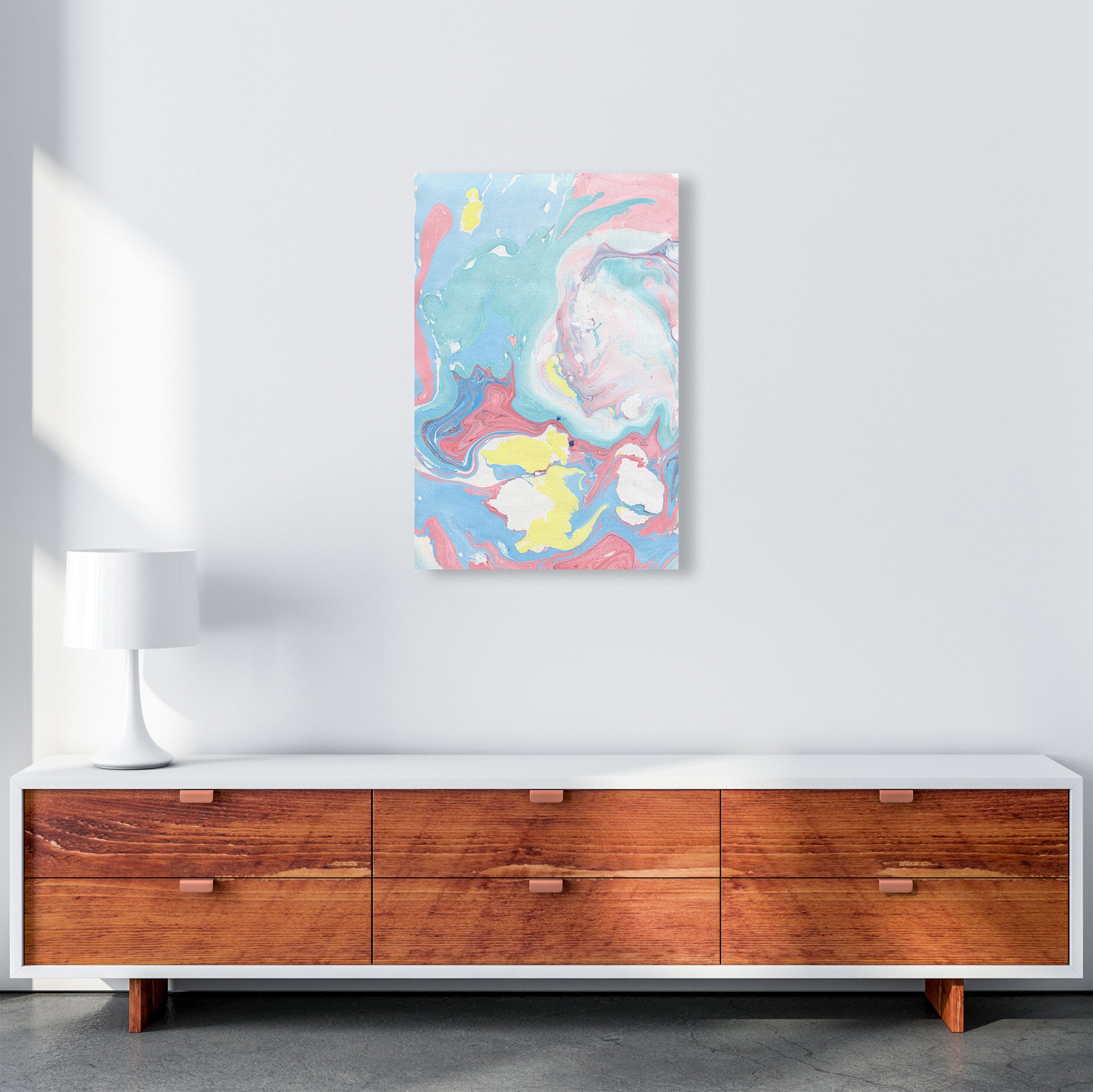 Liquid Mix Rainbow  Art Print by Pixy Paper A2 Canvas