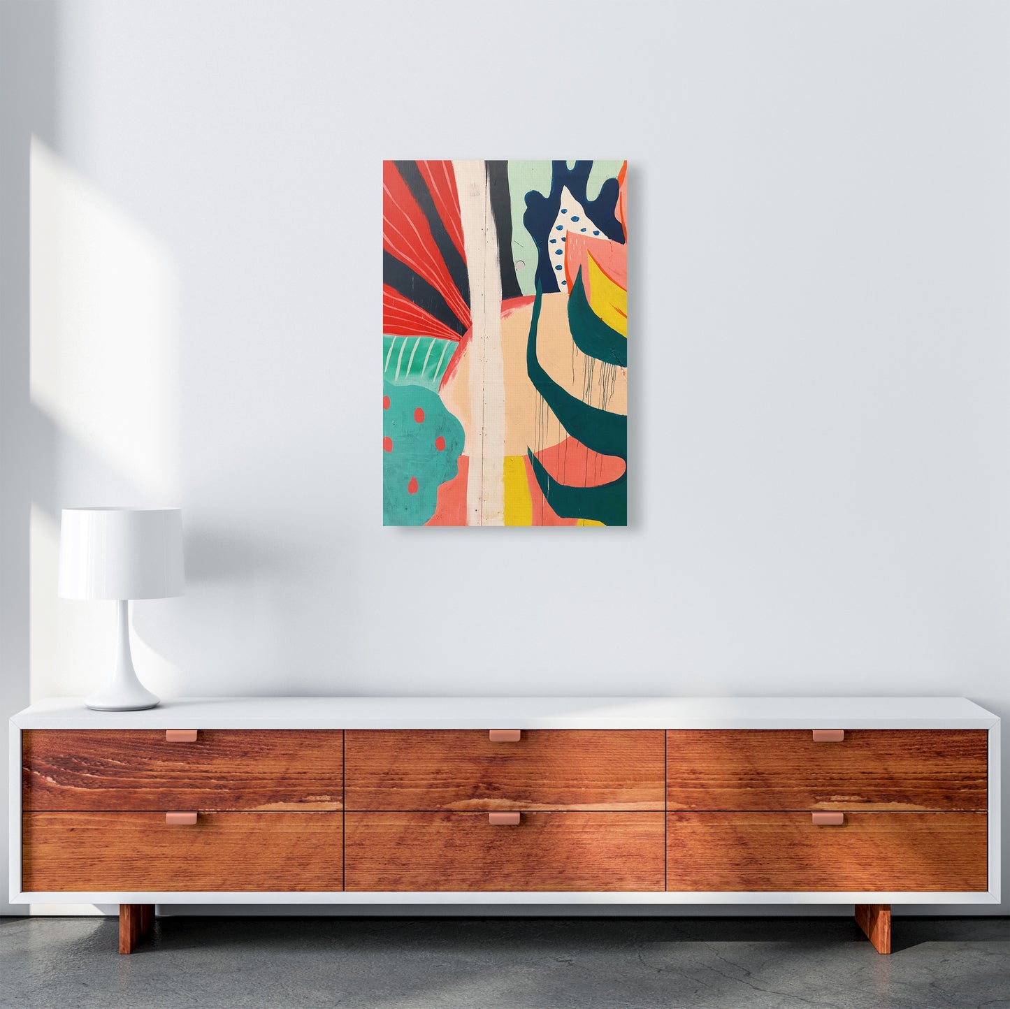 Painted Abstract Shapes  Art Print by Pixy Paper A2 Canvas