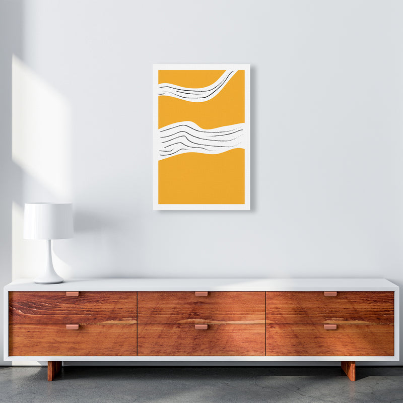 Yellow Lines Neon Funk  Art Print by Pixy Paper A2 Canvas