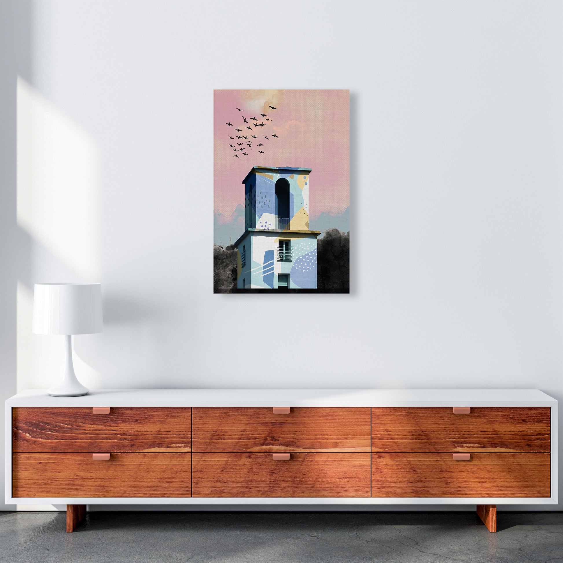 Pop Art Concrete Tower  Art Print by Pixy Paper A2 Canvas