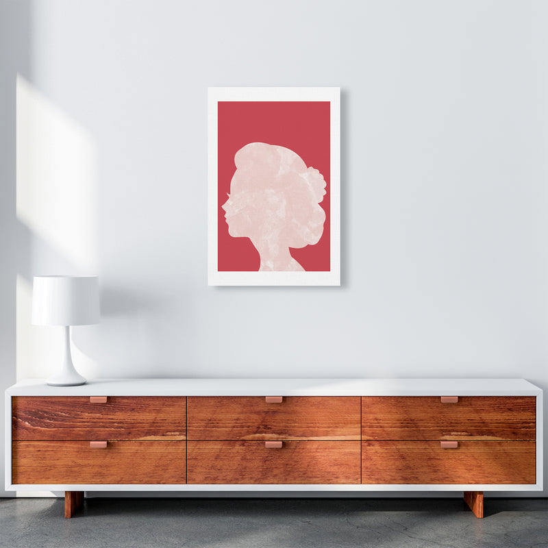 Marble Head Red  Art Print by Pixy Paper A2 Canvas