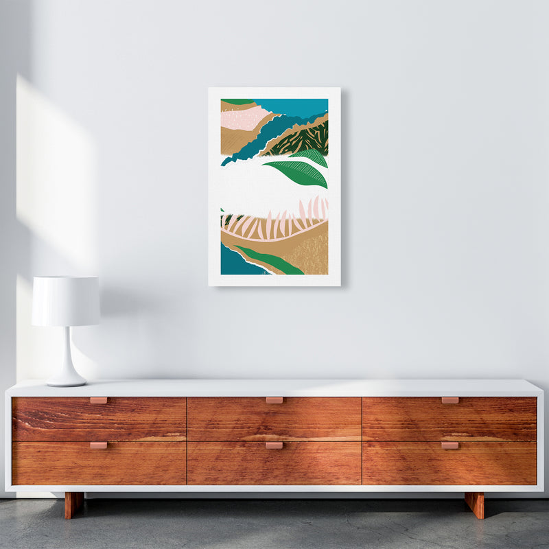 White Mixed Jungle Abstract  Art Print by Pixy Paper A2 Canvas