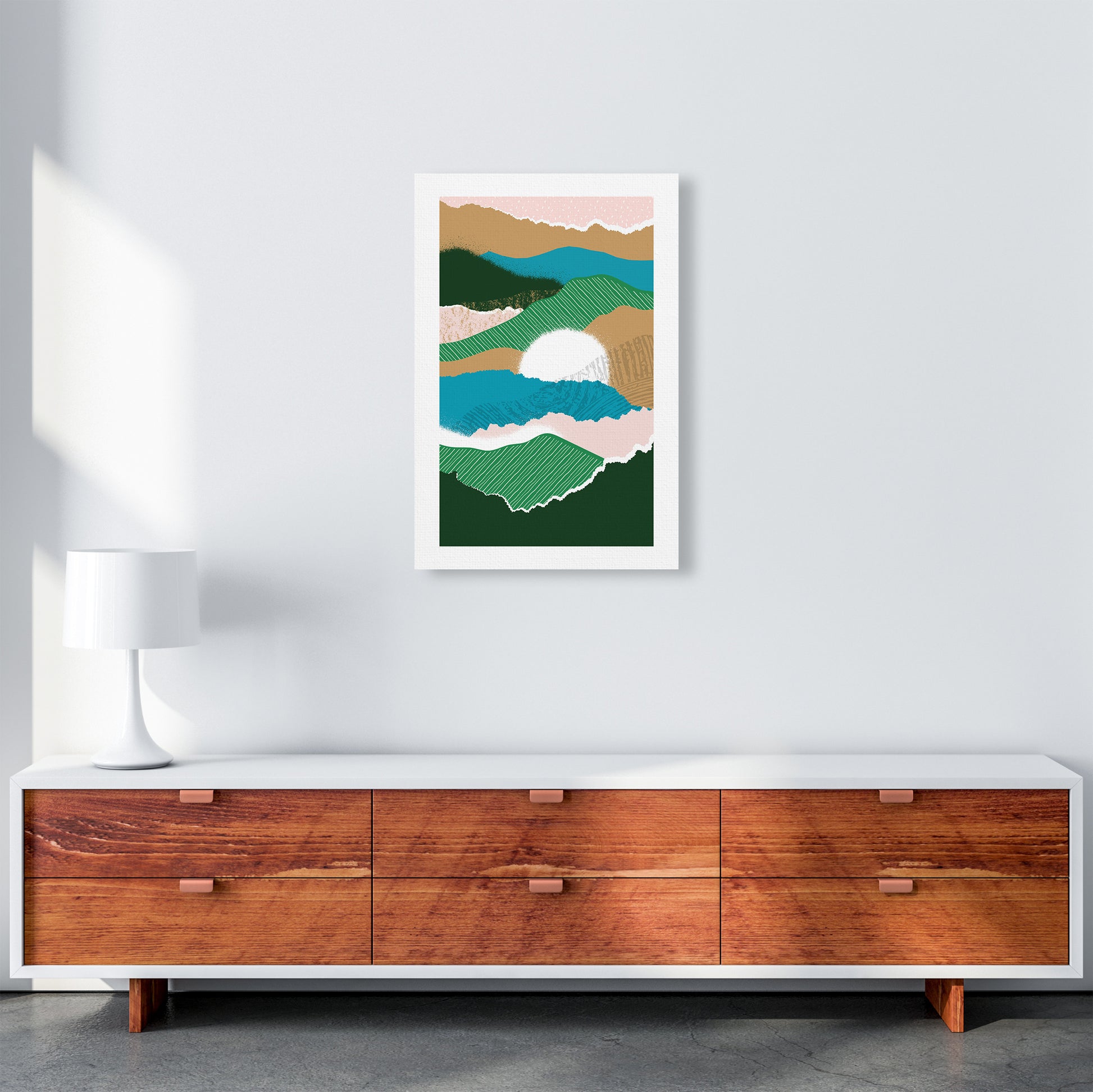 Sun Rising Jungle Abstract  Art Print by Pixy Paper A2 Canvas
