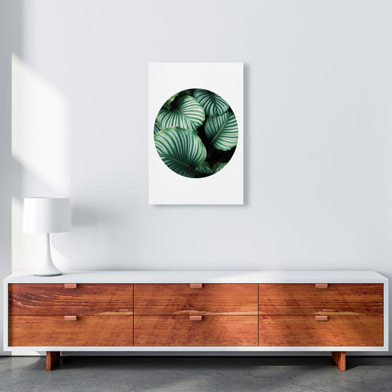 Green Leaf Circle Window  Art Print by Pixy Paper A2 Canvas