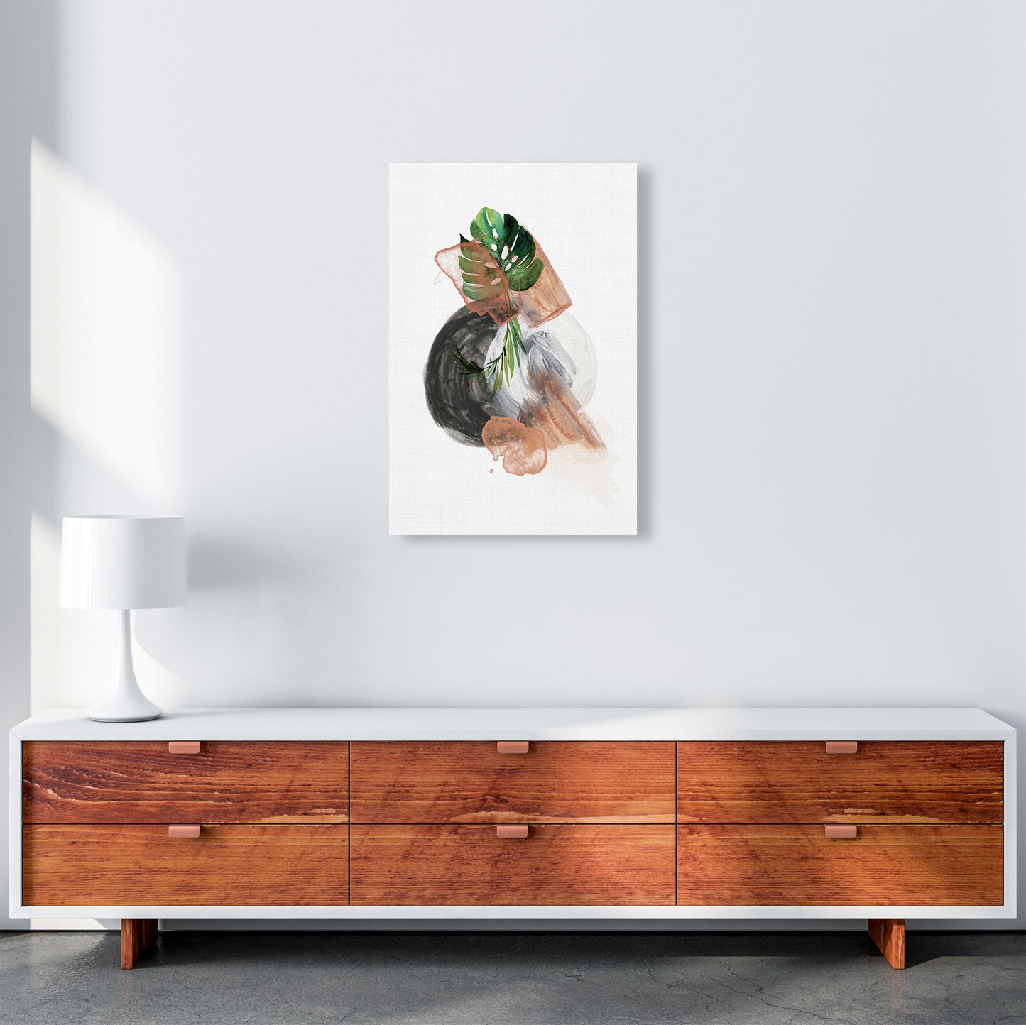 Round Exotic Abstract  Art Print by Pixy Paper A2 Canvas