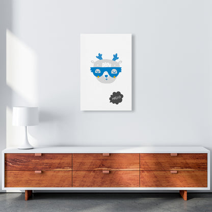 Hello Animal Blue Super Scandi  Art Print by Pixy Paper A2 Canvas