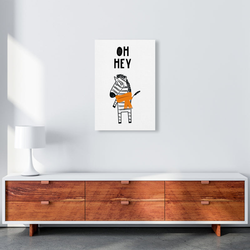 Oh Hey Zebra Animal Pop  Art Print by Pixy Paper A2 Canvas