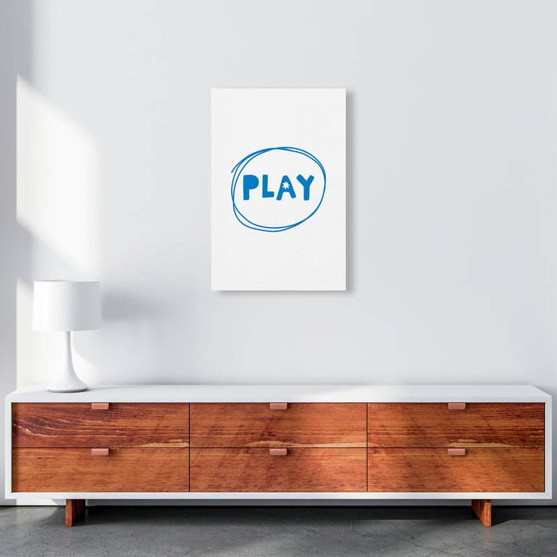 Play Blue Super Scandi  Art Print by Pixy Paper A2 Canvas