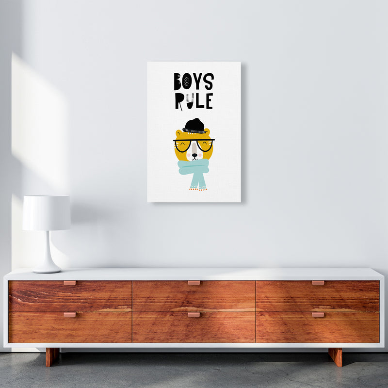 Boys Rule Animal Pop  Art Print by Pixy Paper A2 Canvas