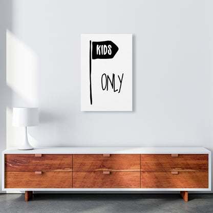 Kids Only Black  Art Print by Pixy Paper A2 Canvas