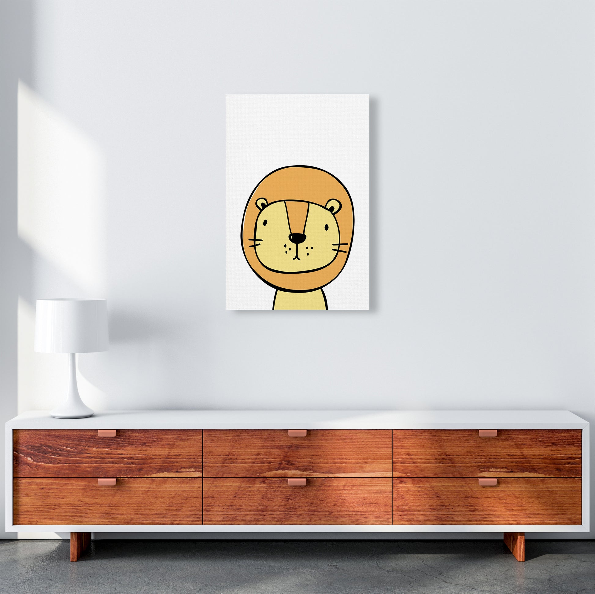 Lion  Art Print by Pixy Paper A2 Canvas