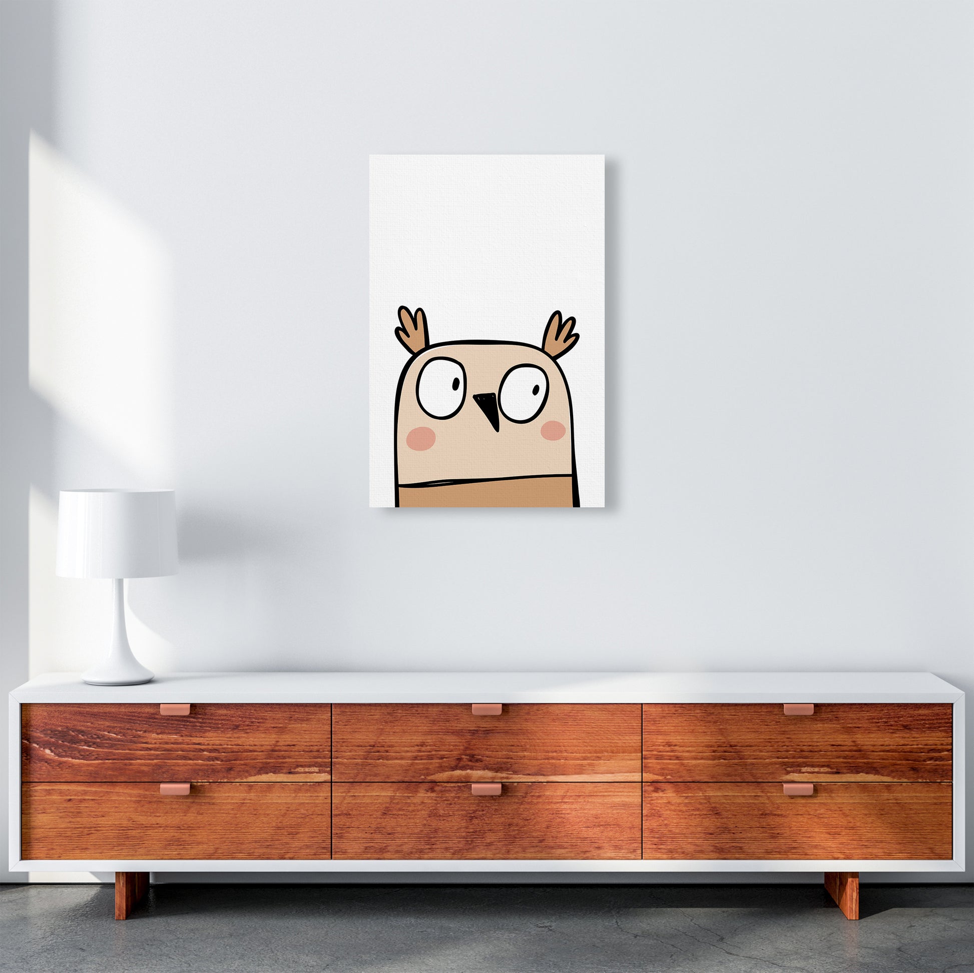 Owl  Art Print by Pixy Paper A2 Canvas