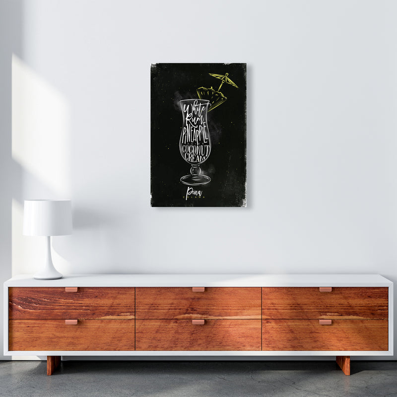 Pina Colada Cocktail Black  Art Print by Pixy Paper A2 Canvas