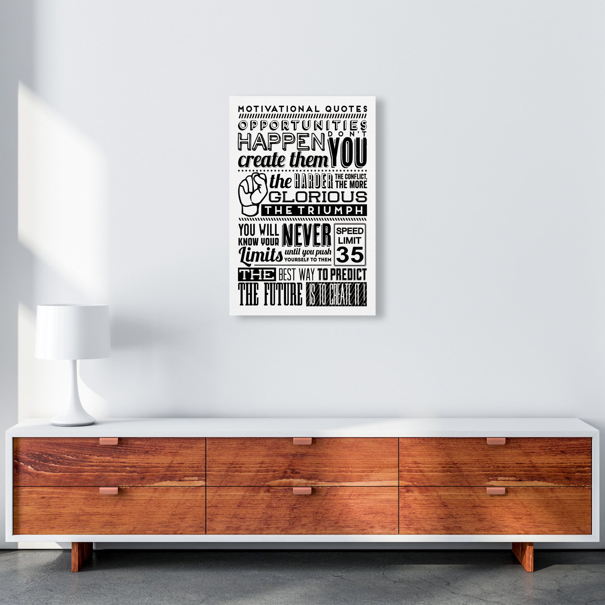 Opportunities Happen Vintage  Art Print by Pixy Paper A2 Canvas