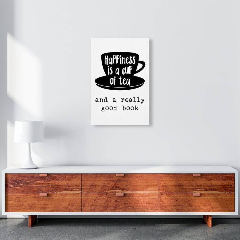 Happiness Is A Cup Of Tea  Art Print by Pixy Paper A2 Canvas