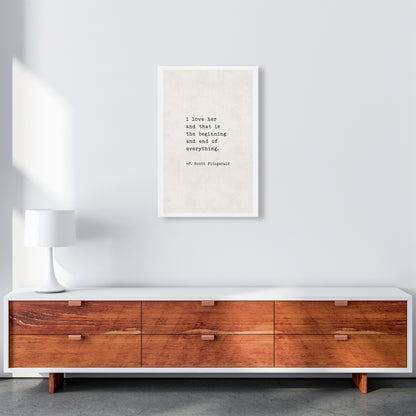 I Love Her - Fitzgerald  Art Print by Pixy Paper A2 Canvas
