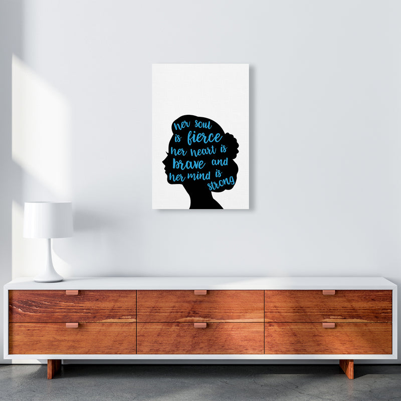 Her Soul Is Fierce Blue  Art Print by Pixy Paper A2 Canvas