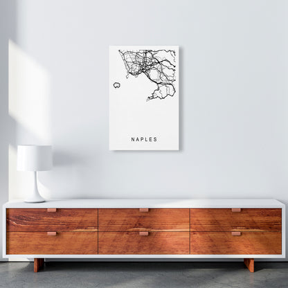 Naples Map Art Print by Pixy Paper A2 Canvas