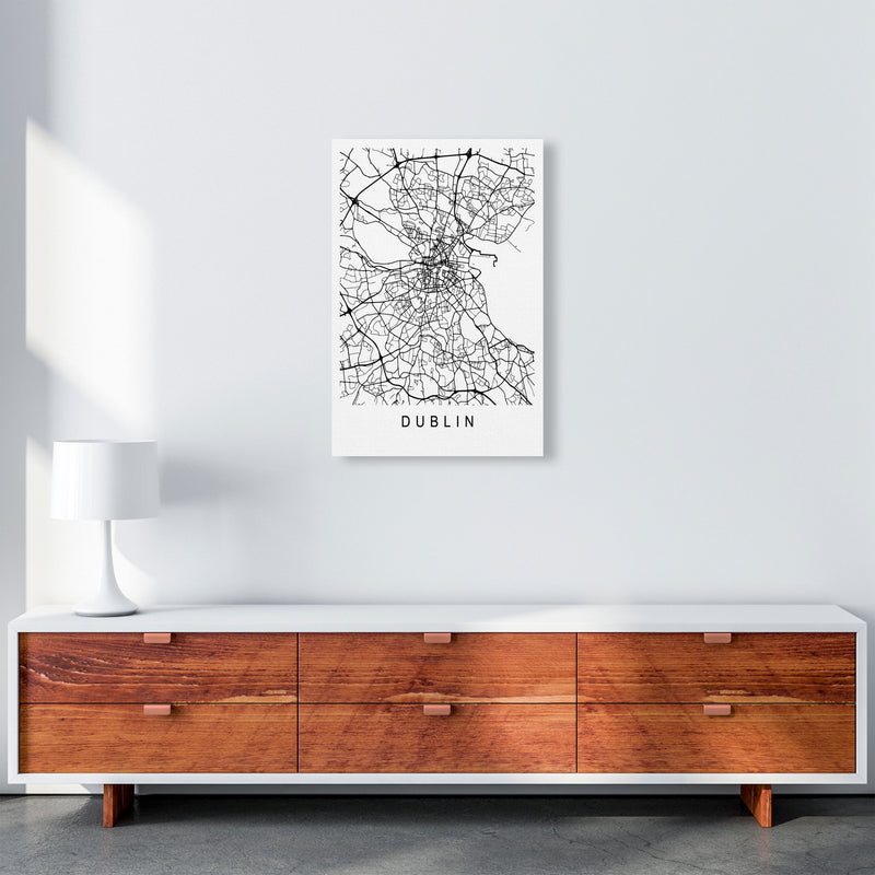Dublin Map Art Print by Pixy Paper A2 Canvas