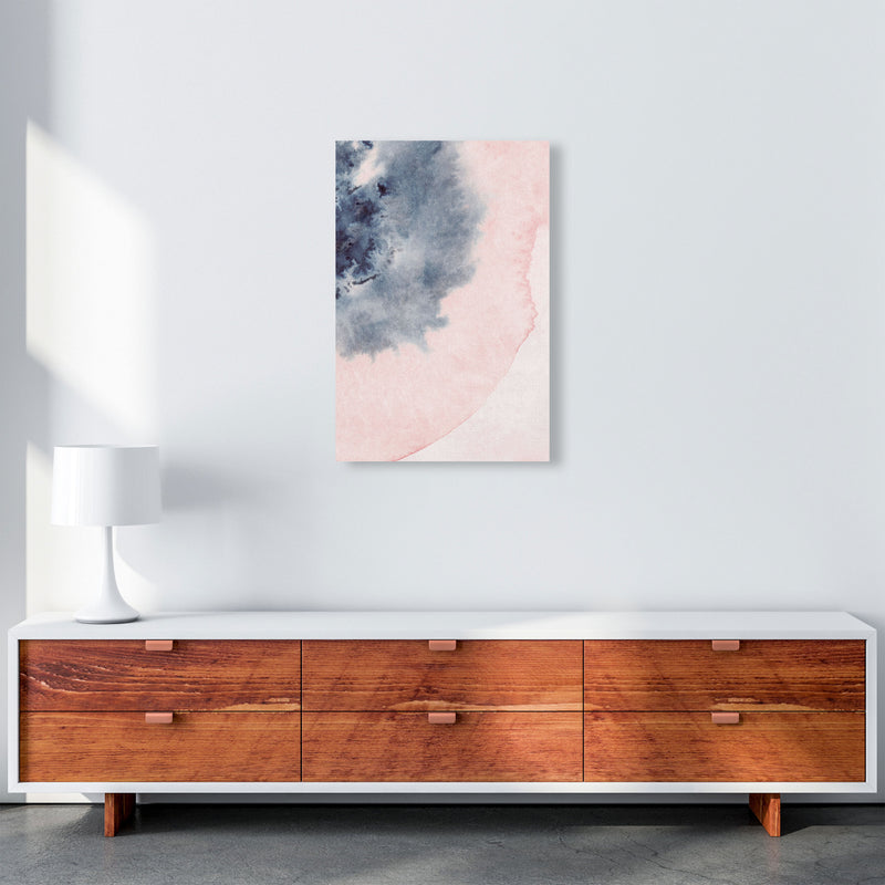 Sand Pink and Navy Watercolour 05 Art Print by Pixy Paper A2 Canvas