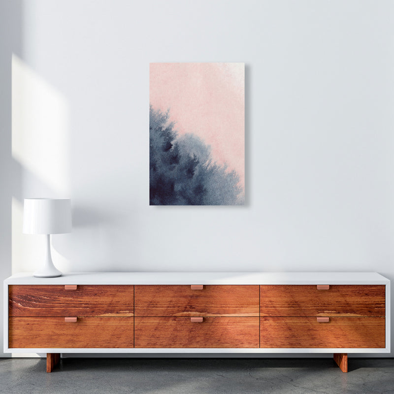 Sand Pink and Navy Watercolour 03 Art Print by Pixy Paper A2 Canvas