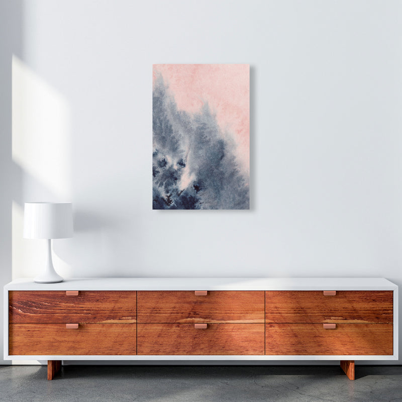 Sand Pink and Navy Watercolour 04 Art Print by Pixy Paper A2 Canvas