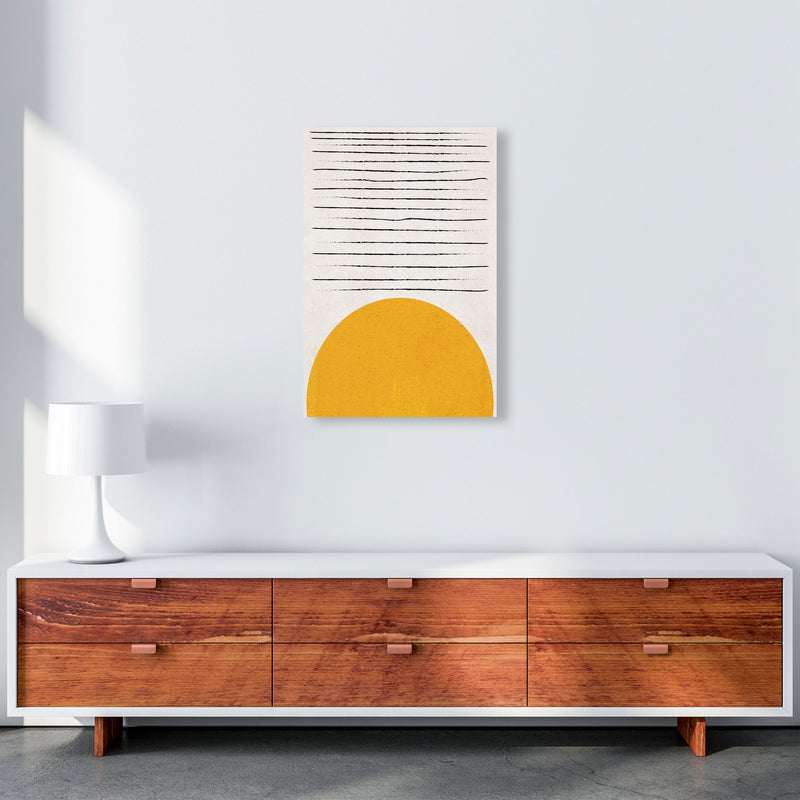 Sun lines mustard Art Print by Pixy Paper A2 Canvas