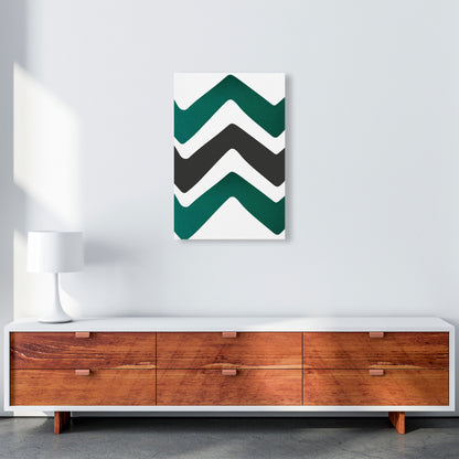 Zig zags emerald Art Print by Pixy Paper A2 Canvas