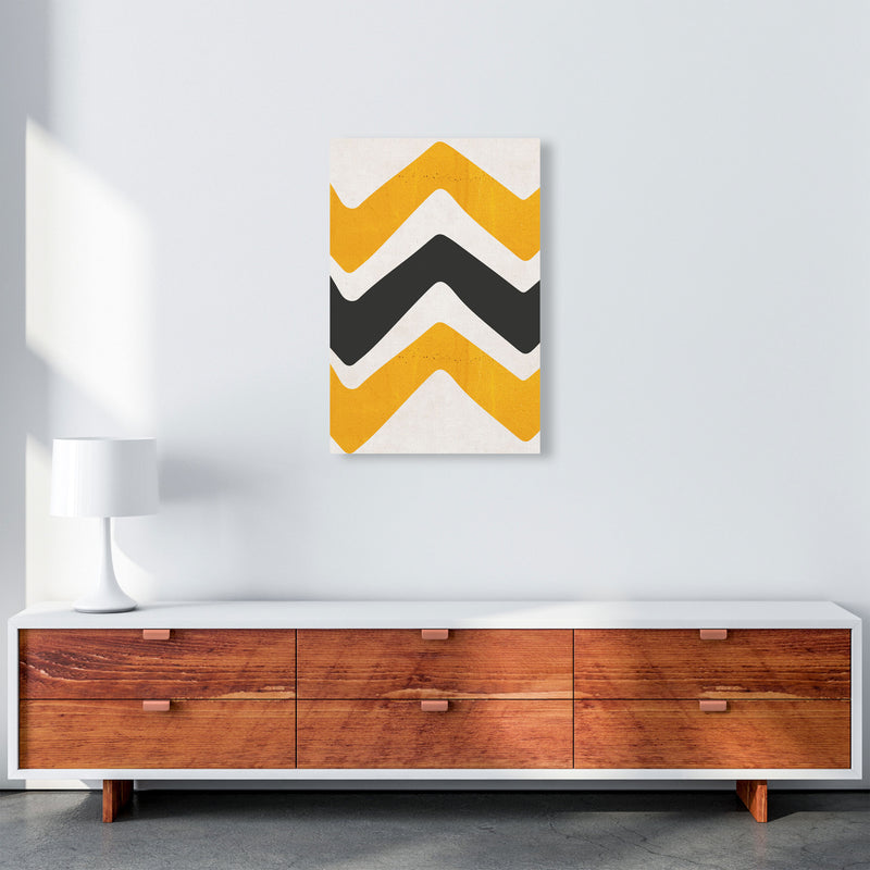 Zig zags mustard Art Print by Pixy Paper A2 Canvas